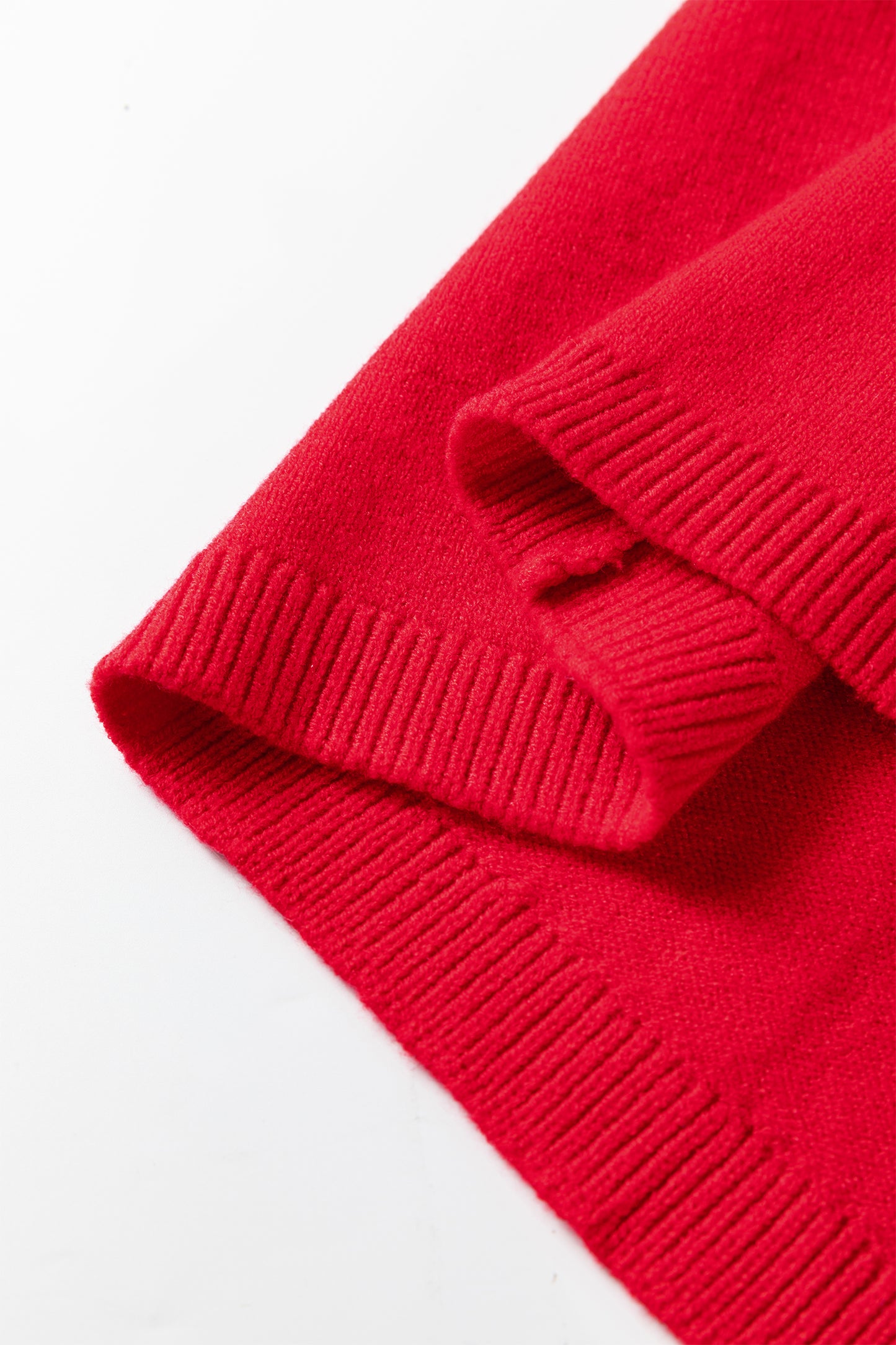 Fiery Red YEEHAW Embroidered Letter Loose Short Sleeve Sweater