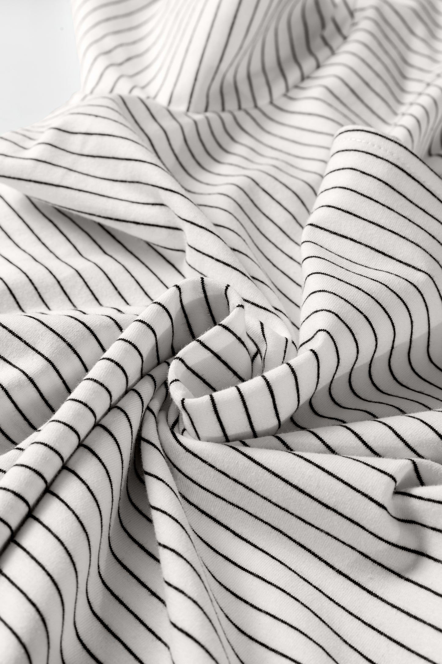 White Stripe Square Neck Long Sleeve Top