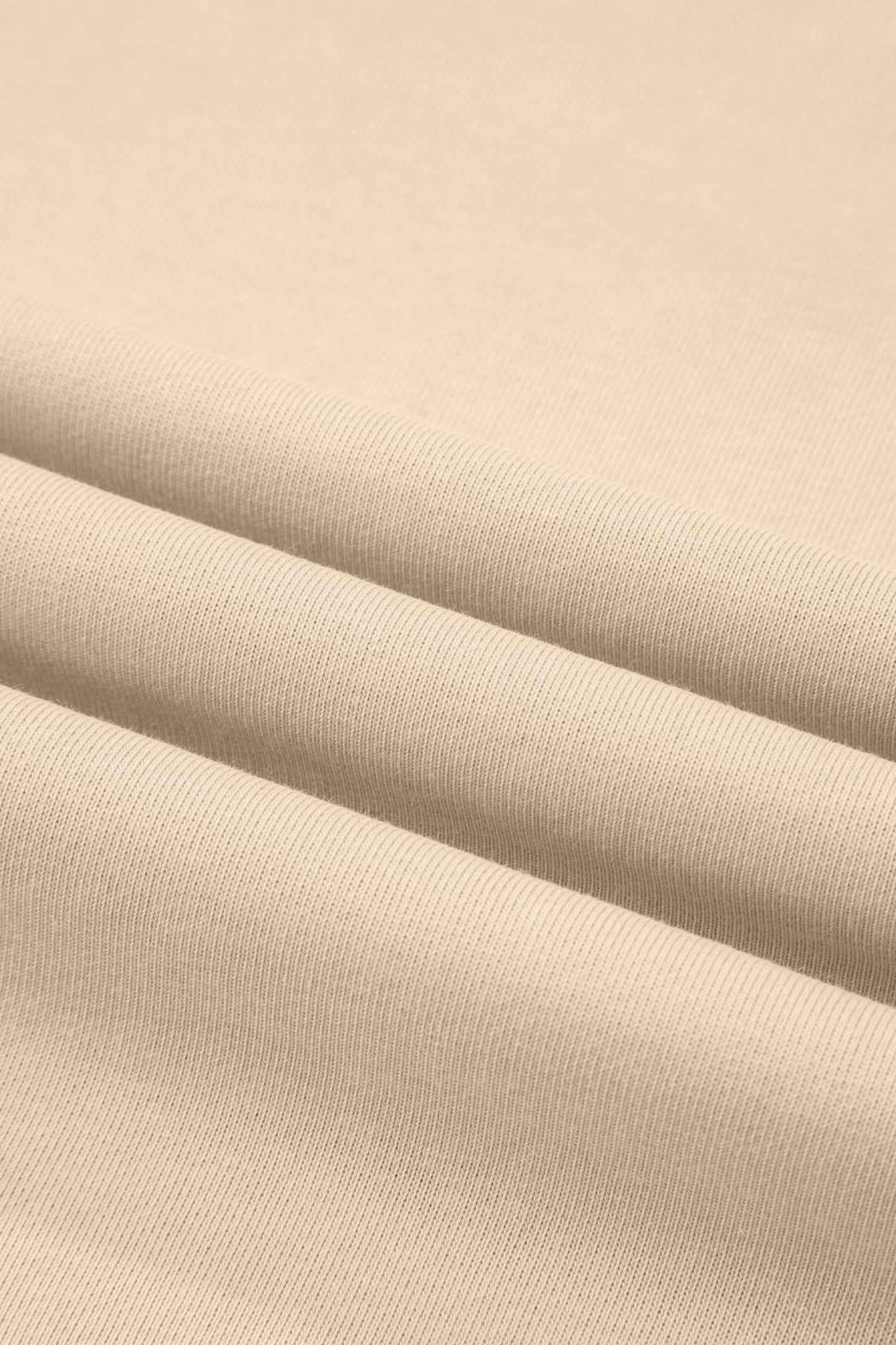 Beige Solid Color Raw Seam Patchwork Baggy Sweatshirt