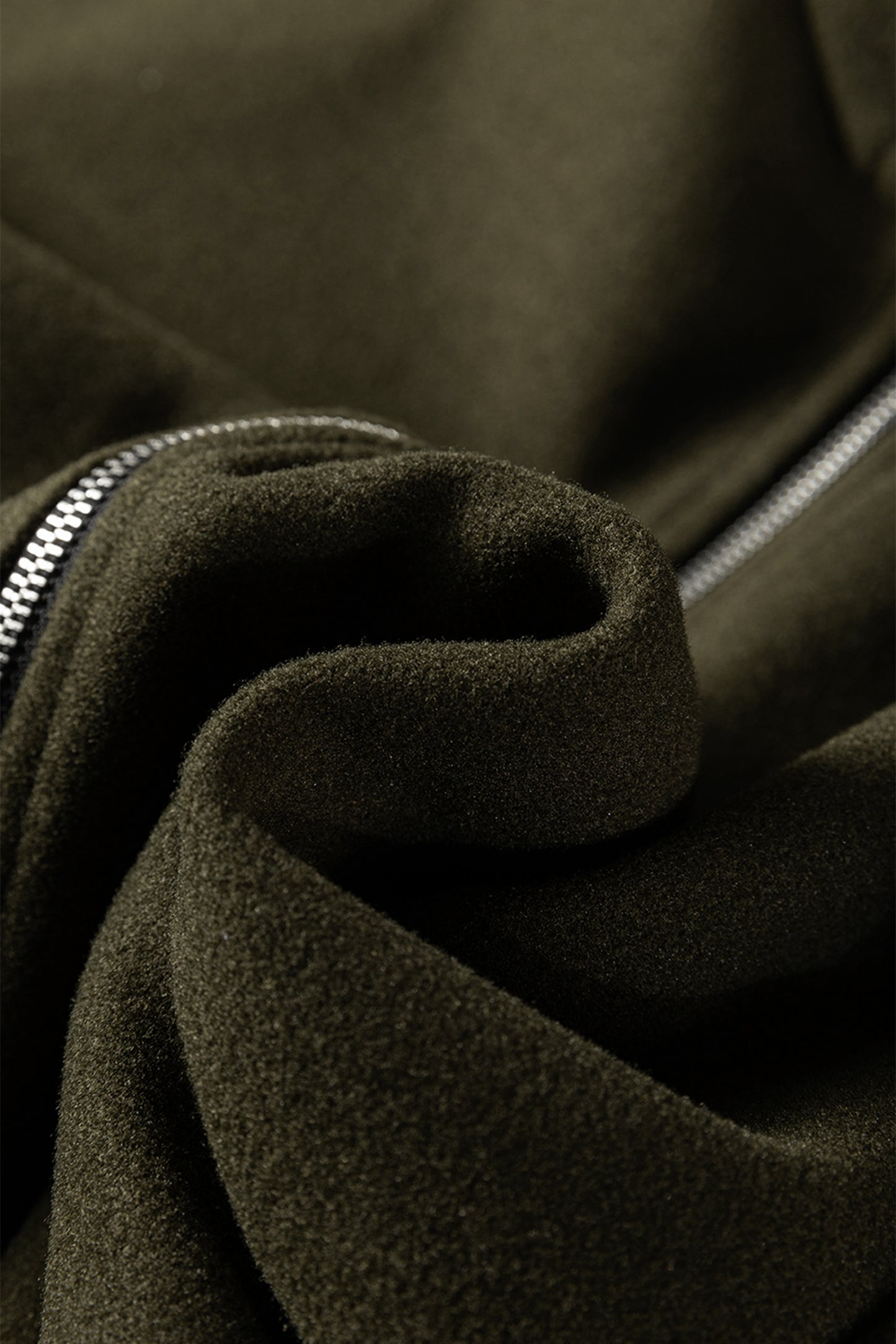 Four Leaf Clover Contrast Cuffed Drop Shoulder Zip up Tunic Hoodie