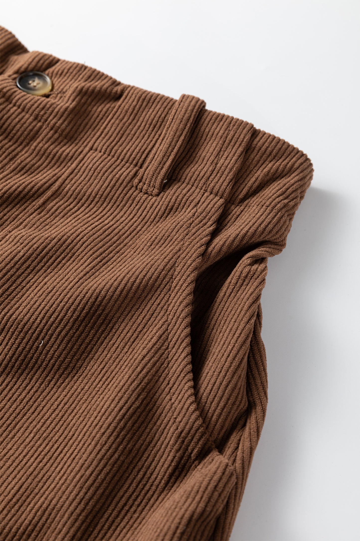 Coffee Front Slit Shift High Waist Midi Skirt